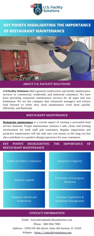 Key Points Highlighting the Importance of Restaurant Maintenance
