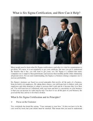 What is Six Sigma Certification, and How Can it Help