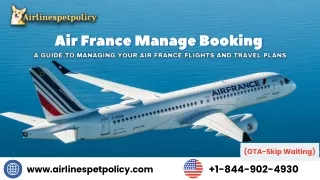 How Can I Manage My Booking at Air France?