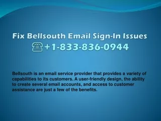 Fix Bellsouth Email Sign-In Problems  1(833)836-0944