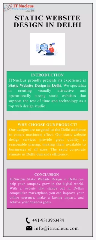 Static website design in Delhi | ITNucleus