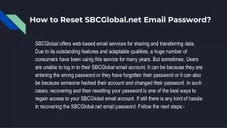 How Do I Reset My SBCGlobal Email Password?  +1-877-422-4489