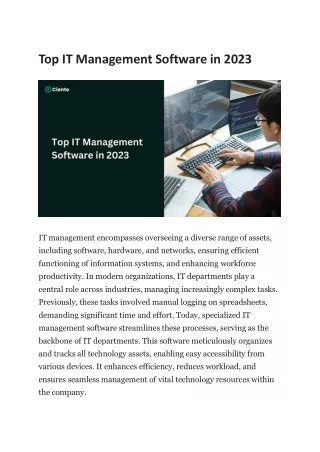 Top IT Management Software in 2023