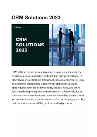 CRM Solutions 2023