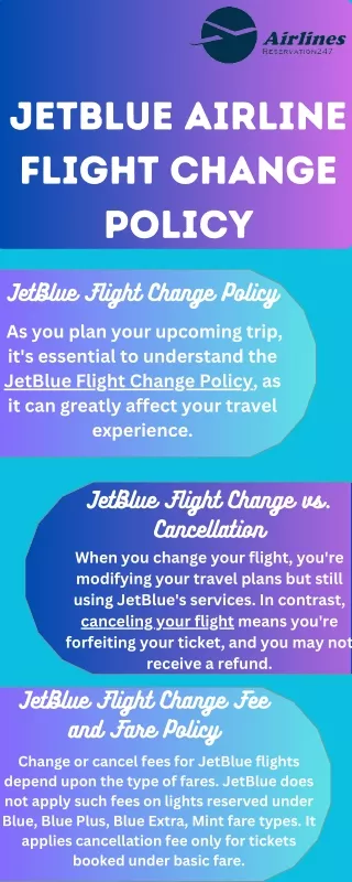 JetBlue Airline Flight Change Policy