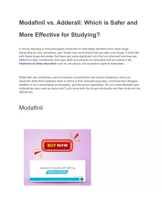 Modafinil vs. Adderall_ Which is Safer and More Effective for Studying_