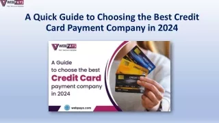 A Quick Guide to Choosing the Best Credit Card Payment Company in 2024