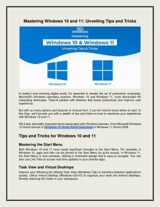 Mastering Windows 10 and 11: Unveiling Tips and Tricks