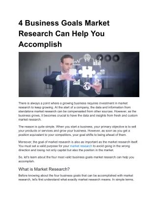 4 Business Goals Market Research Can Help You Accomplish