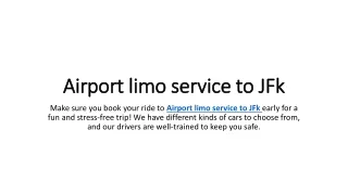 Airport limo service to JFk