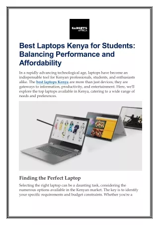 Best Laptops Kenya for Students: Balancing Performance and Affordability