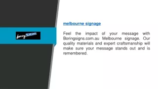 Melbourne Signage | Boringsigns.com.au