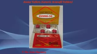 Avana Tablets (Generic Avanafil Tablets)