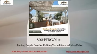 Rooftop Pergola Benefits - Utilizing Vertical Space in Urban Dubai