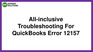 Best Way To Deal With QuickBooks Error 12157