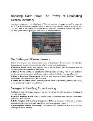 Boosting Cash Flow_ The Power of Liquidating Excess Inventory