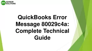How To Quickly Eliminate QuickBooks Error Message 80029c4a