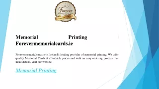 Memorial Printing  Forevermemorialcards.ie