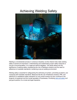 Achieving Welding Safety