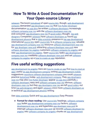 How To Write A Good Documentation For Your Open-source Library.docx
