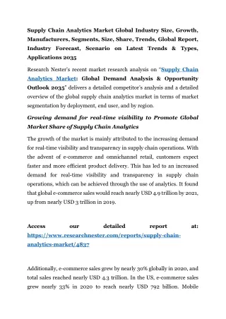 Supply Chain Analytics Market Size, Share 2035