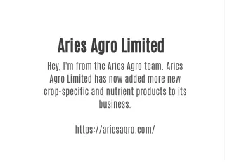 Aries Agro Limited