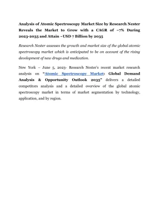 Atomic Spectroscopy Market