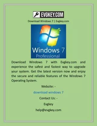 Download Windows 7  Evgkey