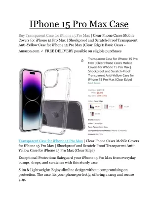 iphone 15 pro max case clear