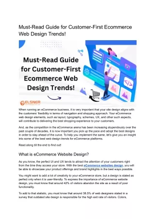 Must-Read Guide for Customer-First Ecommerce Web Design Trends!