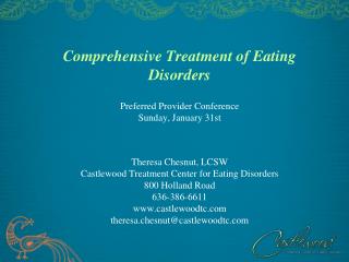 comprehensive treatment of eating disorders