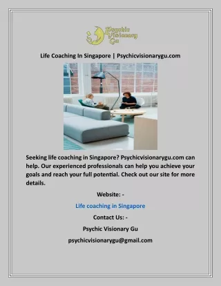 Life Coaching In Singapore  Psychicvisionarygu