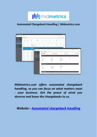 Automated Chargeback Handling   Midmetrics com