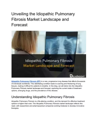 Idiopathic Pulmonary Fibrosis Market Landscape and Forecast