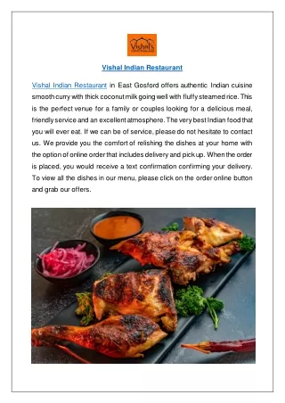 Extra 15% off, Order Now | Vishal Indian Restaurant