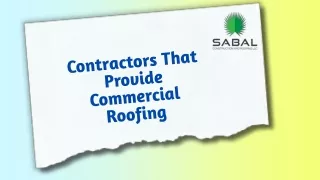 Elite Roofing Solutions Your Commercial Experts  Sabal Construction