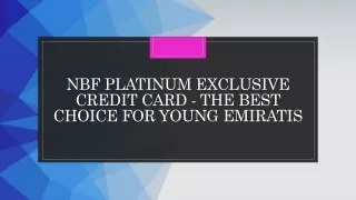 Nbf Platinum Exclusive Credit Card