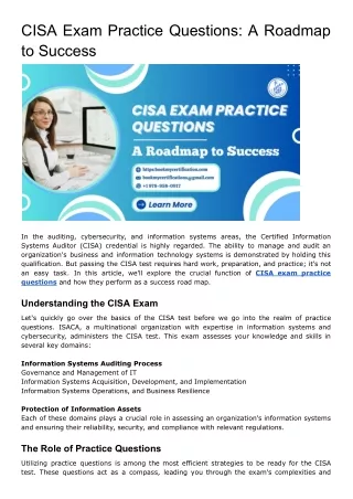 CISA Exam Practice Questions_ A Roadmap to Success