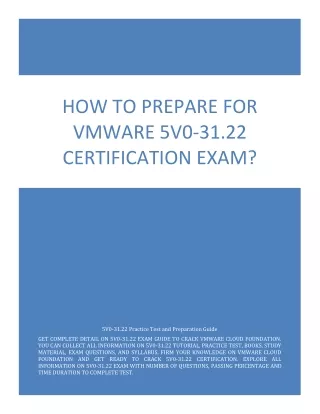 How to Prepare for VMware 5V0-31.22 Certification Exam?