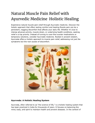 Natural Muscle Pain Relief with Ayurvedic Medicine Holistic Healing