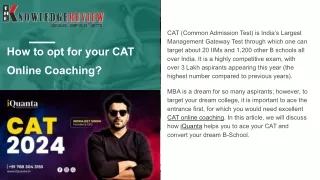 How to opt for your CAT Online Coaching_