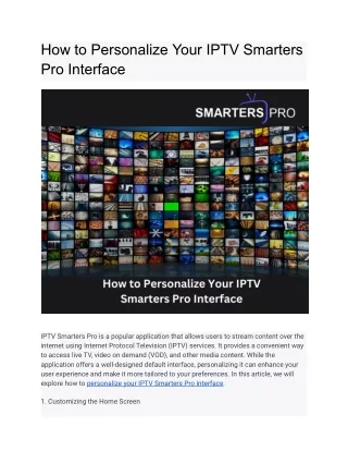 How to Personalize Your IPTV Smarters Pro Interface