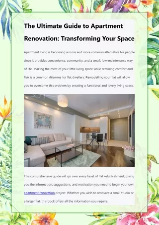 The Ultimate Guide to Apartment Renovation: Transforming Your Space