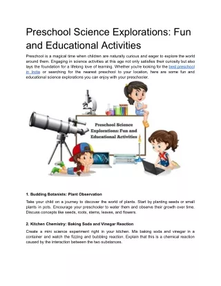 Preschool Science Explorations_ Fun and Educational Activities