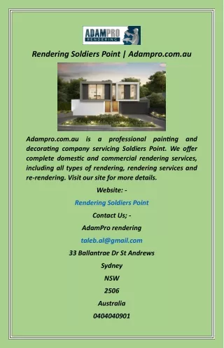 Rendering Soldiers Point  Adampro.com