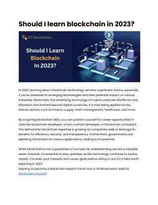 Should I learn blockchain in 2023_