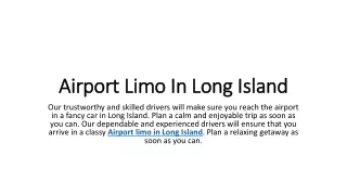 Airport Limo In Long Island