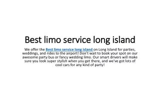 Best limo service long island