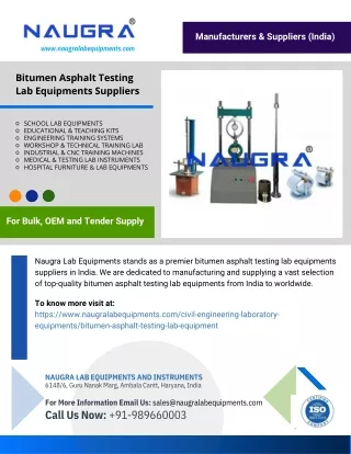 Bitumen Asphalt Testing Lab Equipments Suppliers