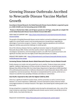 Global Newcastle Disease Vaccine Market Size, Share by 2032